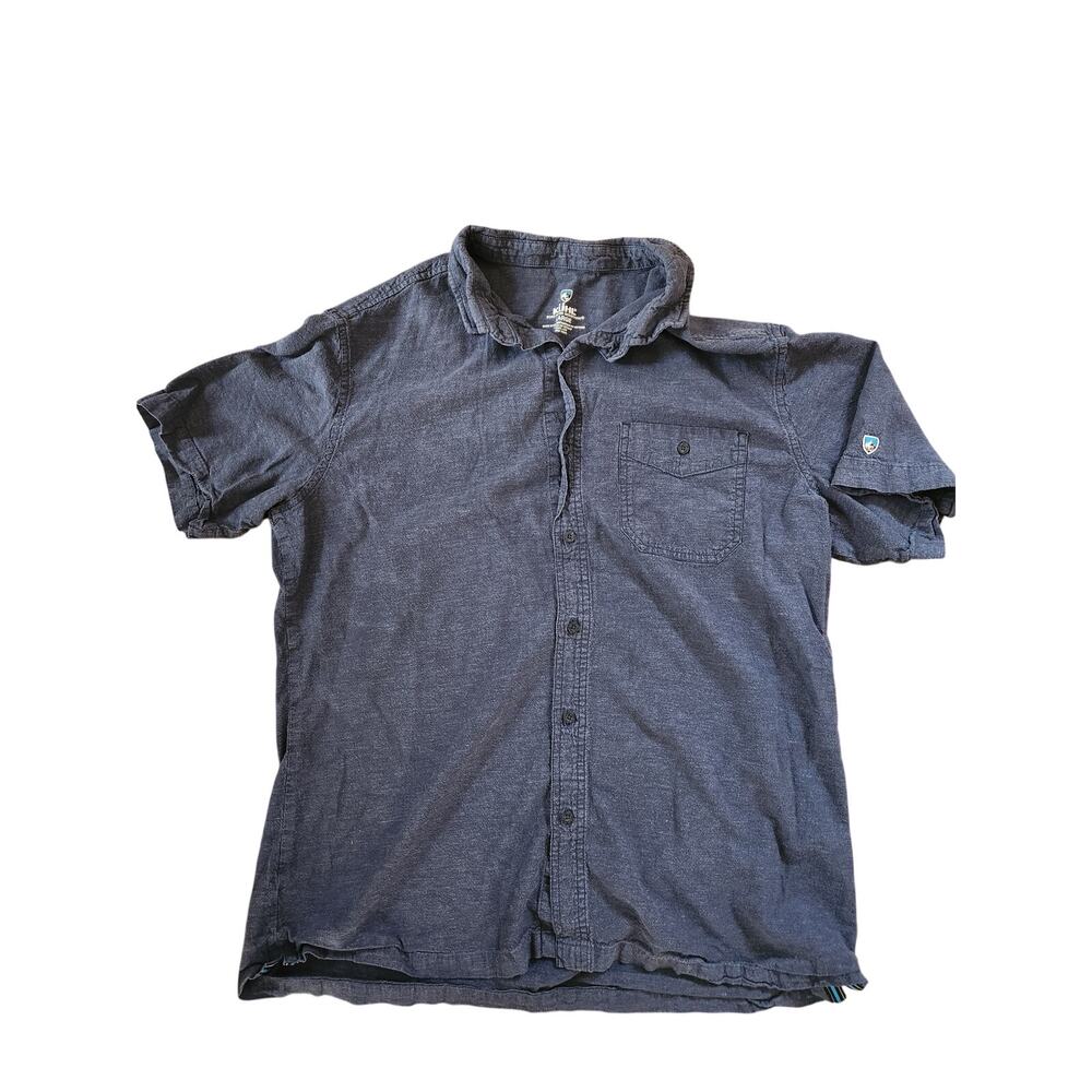 KÜHL Men’s Large Blue Short Sleeve Button Up Outdoor Hiking Shirt